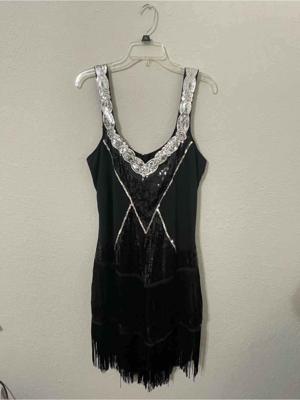Leg Avenue Black Evening Dress with Silver Accents